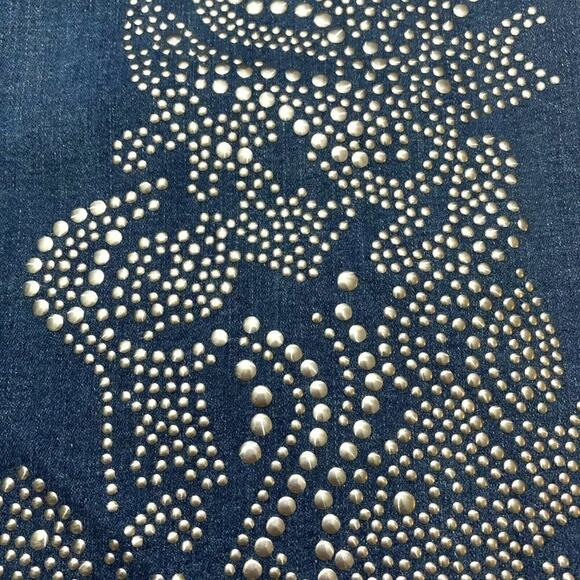 New Catherine Malandrino Women's Studded Flare Leg Denim Jeans - Picture 4 of 7